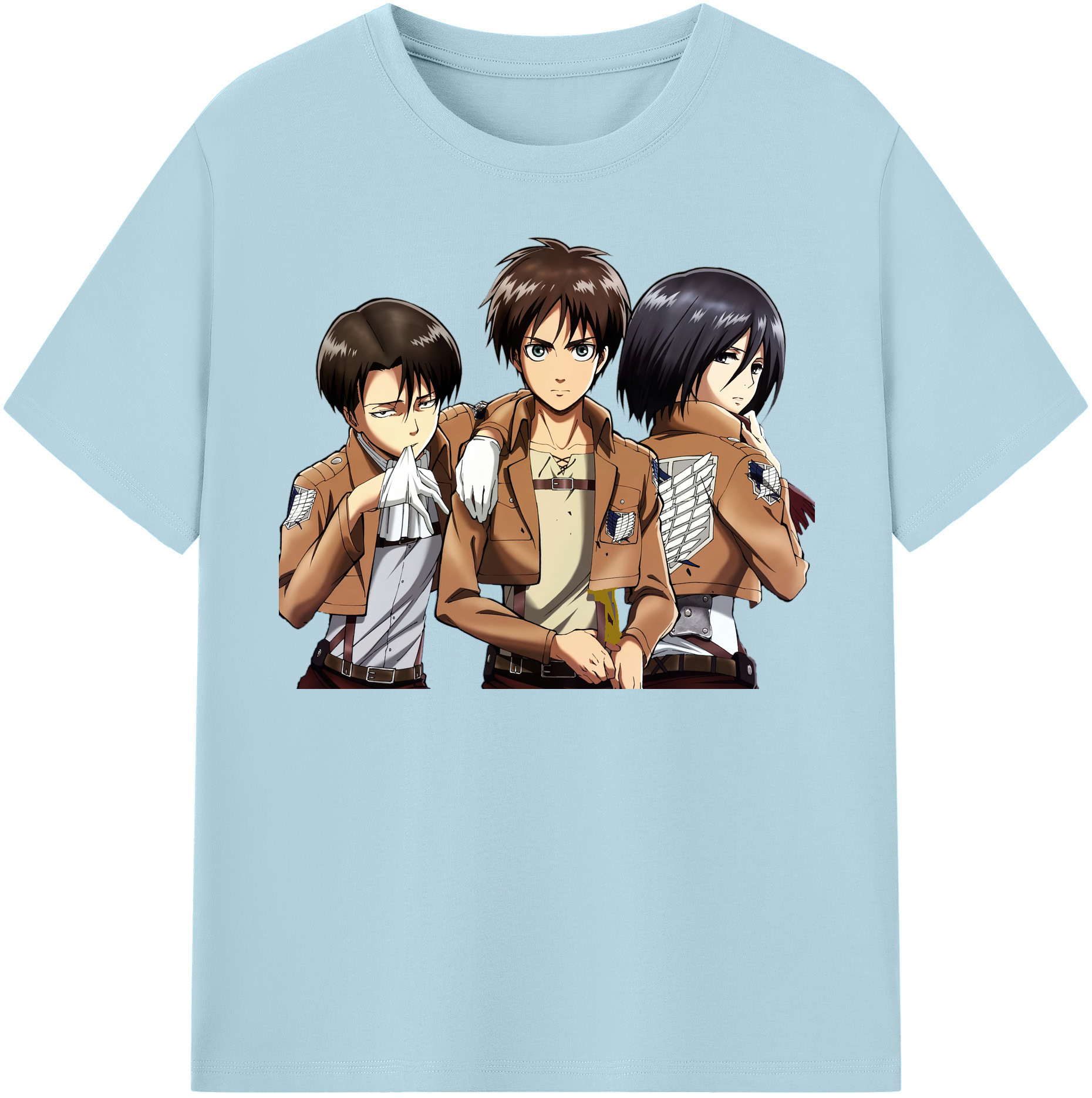 （画像用） 進撃の巨人 エレン･イェーガー Attack on Titan Eren Jäger 綿100％半袖Tシャツ（フロントプリント）